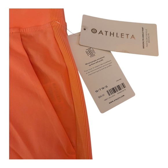 NWT Athleta Women's Vibrant Coral Mid-rise Ankle Pants Sz 10 - Picture 3 of 9